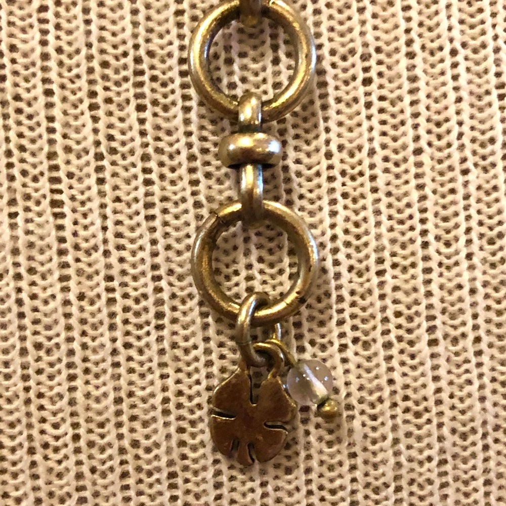 Lucky Brand Necklace triple strand- gold tone with gray cord - 4 circle pendant - Picture 10 of 13
